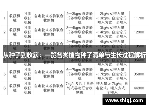 从种子到收获：一览各类植物种子清单与生长过程解析